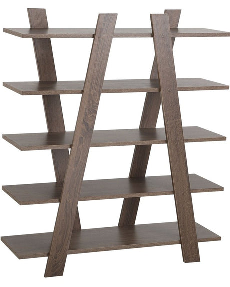 Bookcase Brown 116 x 100 cm 5 Shelves Scandinavian Beliani