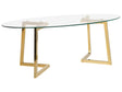 Coffee Table Gold Glass 120 x 60 cm Metal Legs Modern Beliani