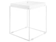 Side Table White Metal 40 x 40 cm Tray Tabletop Industrial Accent Table Beliani