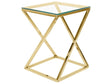 Side Table Gold Steel Frame Glass 40 x 40 cm Square Top Geometric Glam Design Beliani