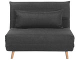 Small Sofa Bed Dark Grey Fabric 1 Seater Fold-Out Sleeper Armless Scandinavian Beliani