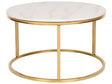 Coffee Table Beige Marble Effect ø 70 cm Round Gold Base Modern Beliani