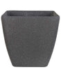 Plant Pot Planter Solid Dark Grey Stone Mixture Polyresin Square 42 x 42 cm UV Resistant Beliani