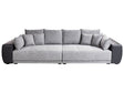 Sofa with 8 Pillows Grey Black Fabric Upholstery 3 Seater Pillow Back Beliani