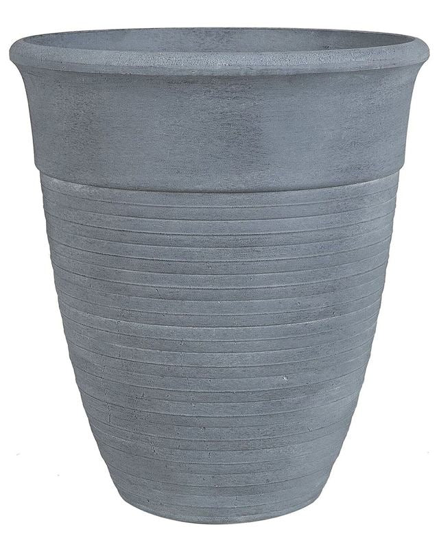 Plant Pot Planter Solid Grey Stone Mixture Polyresin Square ø 43 cm All-Weather Beliani