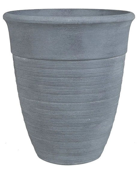 Plant Pot Planter Solid Grey Stone Mixture Polyresin Square  43 cm All-Weather Beliani