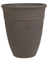 Plant Pot Planter Solid Brown Stone Mixture Polyresin Square  43 cm All-Weather Beliani