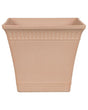 Plant Pot Planter Solid Peach Pink Stone Mixture Square 34 x 34 cm Outdoor Resistances All-Weather Beliani