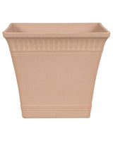 Plant Pot Planter Solid Peach Pink Stone Mixture Square 34 x 34 cm Outdoor Resistances All-Weather Beliani
