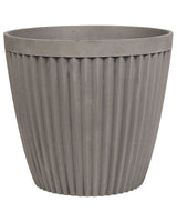 Plant Pot Planter Solid Taupe Stone Mixture Round  44 cm Outdoor Resistances All-Weather Beliani