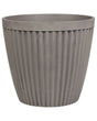 Plant Pot Planter Solid Taupe Stone Mixture Round  44 cm Outdoor Resistances All-Weather Beliani