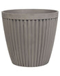 Plant Pot Planter Solid Taupe Stone Mixture Round ⌀ 36 cm Outdoor Resistances All-Weather Beliani