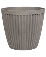 Plant Pot Planter Solid Taupe Stone Mixture Round  36 cm Outdoor Resistances All-Weather Beliani