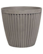Plant Pot Planter Solid Taupe Stone Mixture Round  36 cm Outdoor Resistances All-Weather Beliani