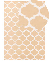 Area Rug Beige Fabric 160 x 230 cm Reversible Outdoor Indoor Moroccan Beliani
