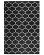Area Rug Carpet Black and White Reversible Synthetic Material Outdoor and Indoor Quatrefoil Pattern Rectangular 140 x 200 cm Beliani