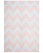 Area Rug Carpet Pink and White Polyester Fabric Chevron Pattern Rectangular 140 x 200 cm Beliani