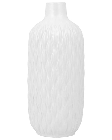 Decorative Table Vase White Stoneware 31 cm Glam Beliani