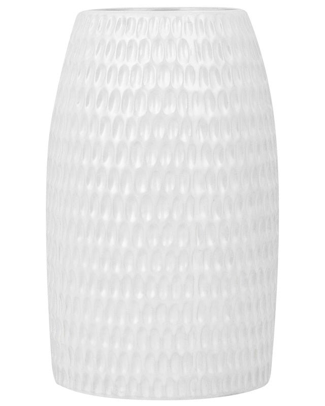 Decorative Table Vase White Stoneware 25 cm Beliani