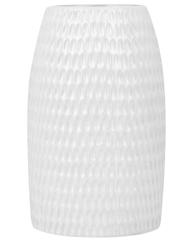 Decorative Table Vase White Stoneware 25 cm Beliani