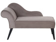 Chaise Lounge Taupe Velvet Upholstery Dark Wood Legs Left Hand Retro Beliani