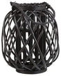 Lantern Black Willow Wood and Glass 30 cm Indoor Outdoor Scandinavian Beliani