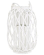 Lantern White Willow Wood and Glass 40 cm Indoor Outdoor Scandinavian Beliani