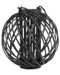 Lantern Black Willow Wood and Glass 41 cm Round Indoor Outdoor Scandinavian Beliani