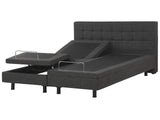 Electric Bed Dark Grey EU Super King Size 6ft Remote Control Adjustable Linen Beliani
