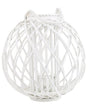 Lantern White Willow Wood and Glass 41 cm Round Indoor Outdoor Scandinavian Beliani