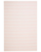 Area Rug Carpet Pink Reversible Synthetic Material Outdoor and Indoor White Stripes Rectangular 140 x 200 cm Beliani