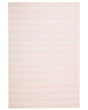Area Rug Carpet Pink Reversible Synthetic Material Outdoor and Indoor White Stripes Rectangular 140 x 200 cm Beliani