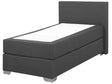 EU Single Size Continental Bed 3ft Grey Fabric with Mattress Contemporary Beliani