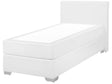 EU Single Size Continental Bed 3ft White Faux Leather with Mattress Contemporary Beliani