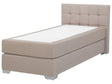 EU Single Size Continental Bed 3ft Beige Fabric with Mattress Contemporary Beliani