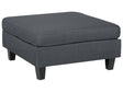 Ottoman Footstool Dark Grey Fabric Upholstered Square Minimalist Modern Beliani