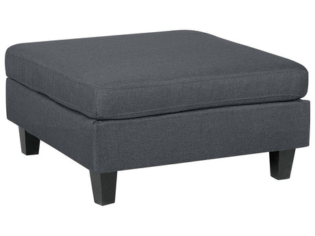 Ottoman Footstool Dark Grey Fabric Upholstered Square Minimalist Modern Beliani