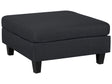 Ottoman Footstool Black Fabric Upholstered Square Minimalist Modern Beliani