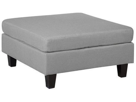 Ottoman Footstool Light Grey Fabric Upholstered Square Minimalist Modern Beliani