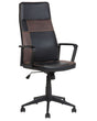 Executive Office Chair Black with Brown Faux Leather Swivel Adjustable Reclining Beliani