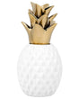 Decorative Figurine White Ceramic Pineapple Statuette Ornament Glamour Style Decor Accessories Beliani