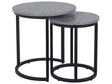 2 Piece Nest of Tables Dark Concrete Effect MDF Metal Base Industrial Style Beliani