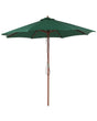 Garden Parasol Green Fabric  270 x 254H cm Birch Pole Foldable Outdoor Modern Beliani