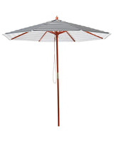 Garden Sun Parasol Black and White Striped Canopy Birch Wood Pole 245 cm Weather Resistant Beliani