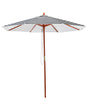 Garden Sun Parasol Black and White Striped Canopy Birch Wood Pole 245 cm Weather Resistant Beliani