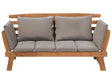Garden Bench Light Eucalyptus Wood Taupe Cushions Outdoor 2 Seater with Reclining Armrests Beliani
