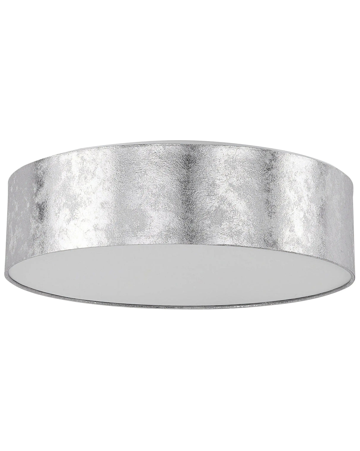 Flush Lamp Silver Polycotton  45 cm Boho Beliani