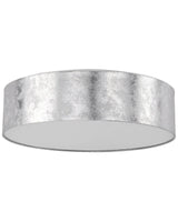 Flush Lamp Silver Polycotton  45 cm Boho Beliani