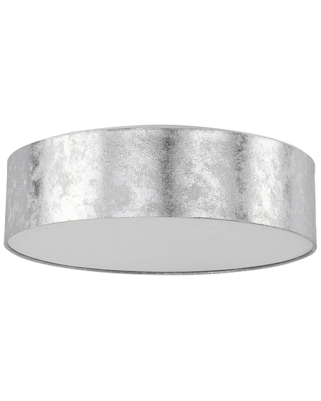 Flush Lamp Silver Polycotton  45 cm Boho Beliani