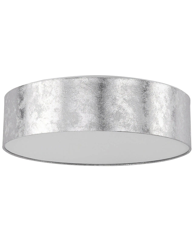 Flush Lamp Silver Polycotton  45 cm Boho Beliani